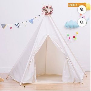 PEP STEP Teepee Tent for kids 5feet- white